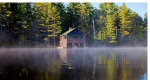 Rare Rainbow Lake Boathouse Residence - Adirondacks, New York - Sold by Adirondack Waterfront